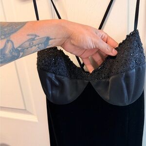 Elegant Black velvet Women's dress